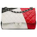 Bolsa clássica Jumbo Colorblock branca da Chanel