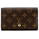 Cartera pequeña Louis Vuitton Monogram Porte Monnaie Billets Tresor marrón