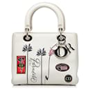 White Dior Medium Lambskin Paradise Lady Dior Satchel