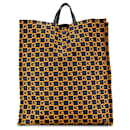 Yellow Gucci G Square Coated Canvas Vertical Tote