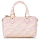 Bolsa Boston Nano Speedy Summer Stardust em Monograma Empreinte rosa da Louis Vuitton