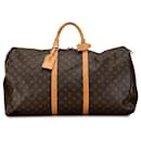 Brown Louis Vuitton Monogram Keepall 60 Travel Bag