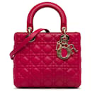 Sac Lady Dior en cuir d'agneau rose moyen Cannage