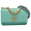 Blue Chanel Quilted Lambskin 19 Wallet on Chain Satchel