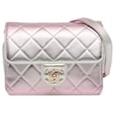 Pink Chanel Mini Metallic Lambskin Like a Wallet Flap Bag