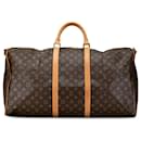 Brown Louis Vuitton Monogram Keepall Bandouliere 60 Travel Bag