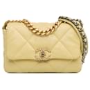 Yellow Chanel Medium Lambskin 19 Flap Satchel