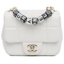 White Chanel Mini Lambskin Monacoco Flap Crossbody Bag