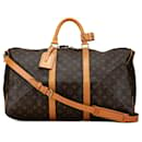 Bolso de viaje Keepall Bandoulière 50 Monograma Louis Vuitton marrón