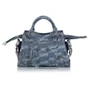 Blue Balenciaga Denim Neo Cagole XS Satchel