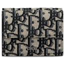 Blaues Dior Oblique Canvas Dreifach-Wallet