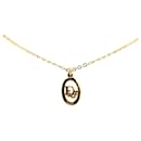 Gold Dior Gold Plated Logo Pendant Necklace