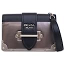 Brown Prada Metallic Vitello Saffiano Cahier Bag