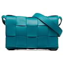 Bolso cruzado de piel intrecciato azul Bottega Veneta