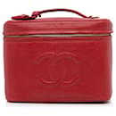 Red Chanel CC Caviar Vanity Bag