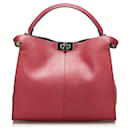 Red Fendi Medium Peekaboo X-Lite Tote Bag