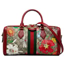 Red Gucci GG Supreme Ophidia Web Flora Satchel