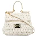 White Dolce & Gabbana Crochet Miss Sicily Satchel