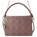 Pink Dior Mini Lambskin Cannage Milly Satchel