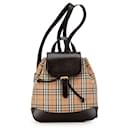 Brown Burberry Haymarket Check Canvas Backpack