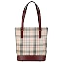 Borsa tote a quadri marrone Burberry