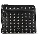 Black MCM Studded Nylon Visetos Clutch