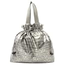 Silver Chanel Nylon Unlimited Drawstring Tote