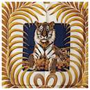 White Hermès Tigre Royal Silk Scarf Scarves