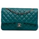 Blue Chanel Medium Classic Lambskin Double Flap Shoulder Bag