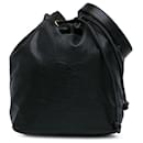 Black Chanel CC Lambskin Drawstring Sling Backpack