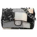 Bolsa de ombro clássica Chanel Jumbo CC em patchwork preto