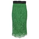 Saia midi de renda Dolce & Gabbana em algodão verde