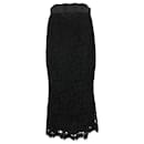 Dolce & Gabbana Floral-Lace Midi Skirt in Black Cotton