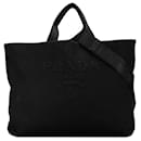 Tote en toile noire Canapa de Prada