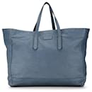 Borsa grande in pelle grana blu Gucci