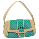 Sac à épaule en toile Macadam CELINE bleu turquoise Auth 79101 - Céline