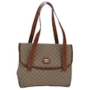 CELINE Macadam Canvas Schultertasche aus Leder Beige Auth 78316 - Céline