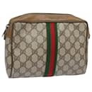 GUCCI GG Supreme Web Sherry Line Clutch Bag PVC Beige 89 01 012 Auth bs15510 - Gucci