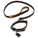 LOUIS VUITTON Monograma Menos Baxter MM Collar Baxter Correa para Perro 2Set Auth 75417 - Louis Vuitton