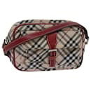 BURBERRY Nova Check Blue Label Shoulder Bag Nylon Beige Auth yk13226 - Burberry