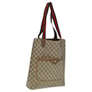 GUCCI GG Supreme Web Sherry Line Bolsa Tote PVC Bege Vermelho 39 02 003 Auth 78095 - Gucci