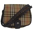 Burberrys Nova Check Shoulder Bag Canvas Brown Dark Brown Auth 79633 - Autre Marque