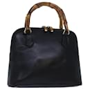 Bolsa de mão em couro preto GUCCI Bamboo 000 2865 0290 Auth 79569 - Gucci