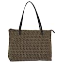 Sac fourre-tout en toile Zucchino FENDI marron noir Auth bs15507 - Fendi