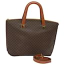 CELINE Macadam Canvas Hand Bag PVC 2way Brown Auth 78271 - Céline