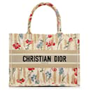 Borsa Tote Media Ricamata Hibiscus Marrone Dior