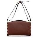 Fendi Brown Calfskin Selleria Triangle Shoulder Bag