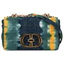 Dior Green Small Denim Tie-Dye Cannage Caro