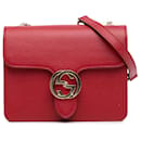 Gucci Vermelho Pequeno Dólar G entrelaçado Crossbody