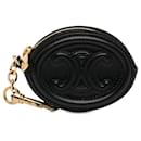 Celine Black Triomphe Oval Coin Pouch - Céline